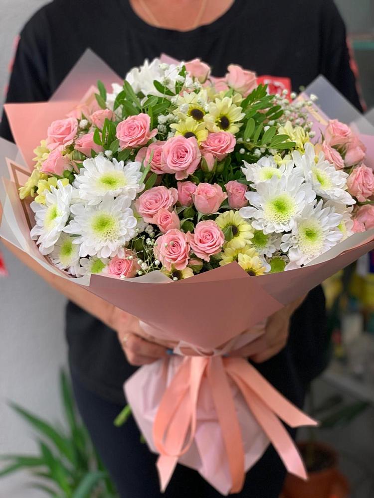 Букет цветов из: Розы и Хризантемы в Починки