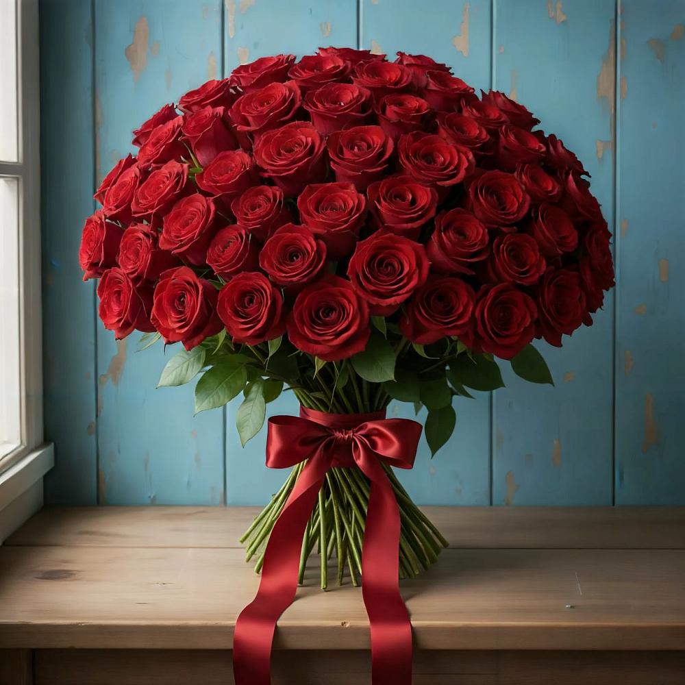 Букет Красные розы Блэк Меджик в Починки