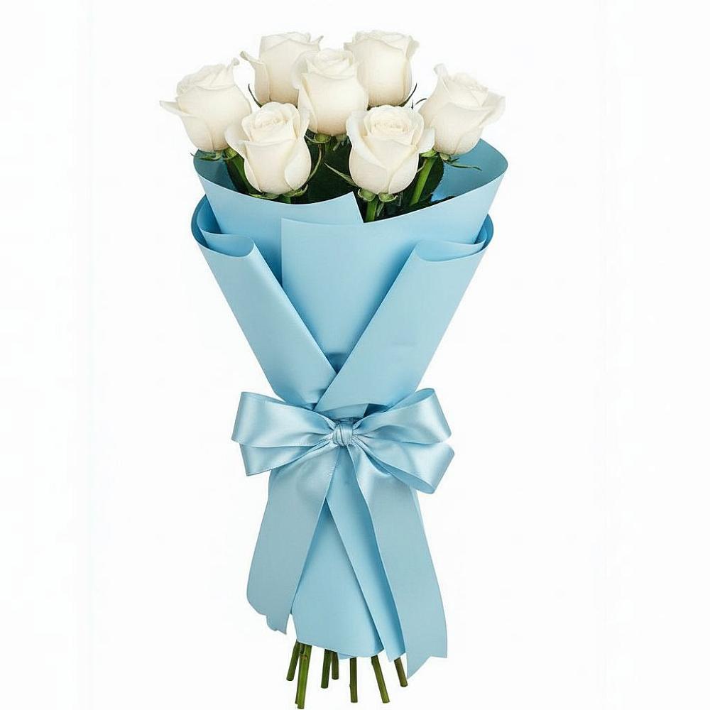 Букет 7 белых роз Проуд в Починки