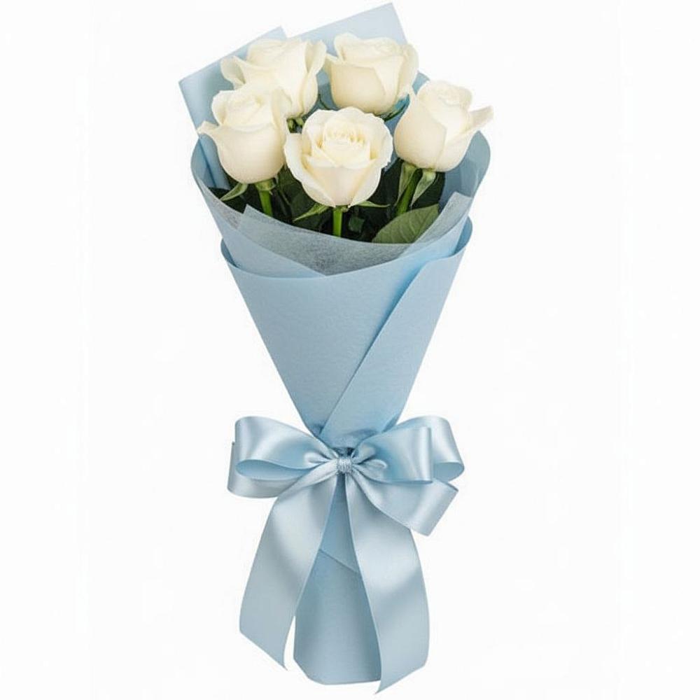 Букет 5 Белых роз Проуд в Починки
