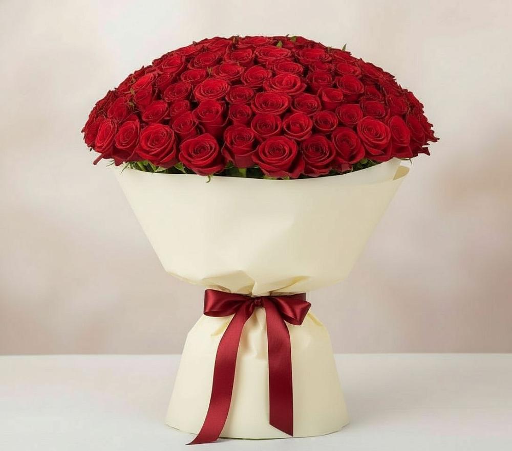 Букет 101 Красная роза Милано в Починки