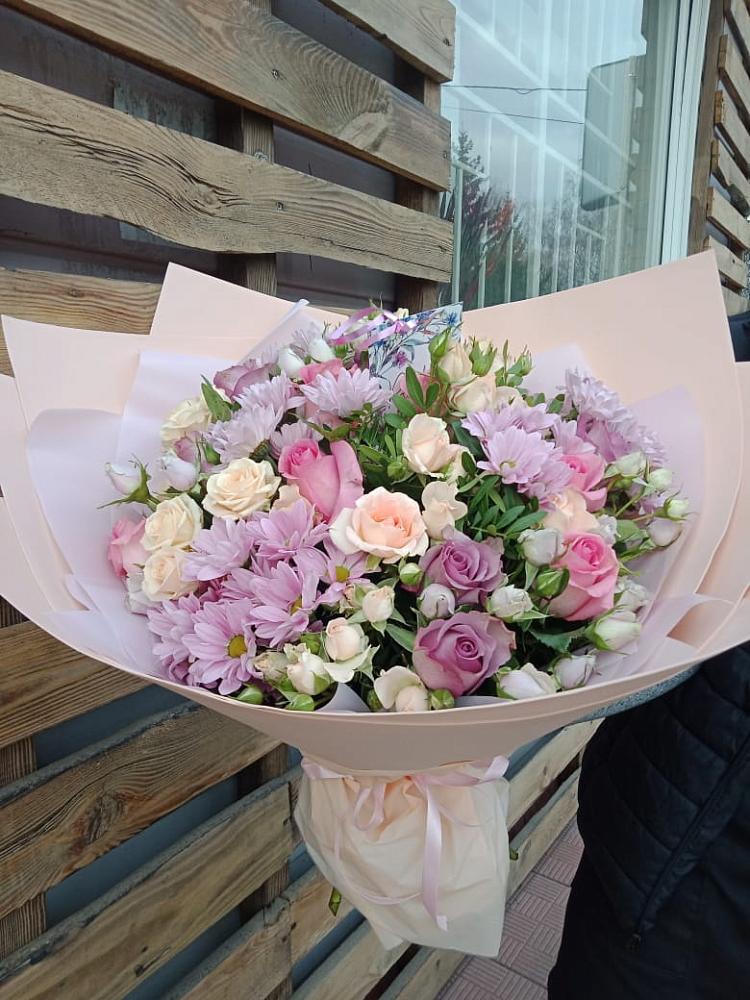 Букет цветов из: Розы и Хризантемы в Починки