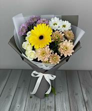 Букет цветов из:  Розы, Герберы и Хризантемы в Починки