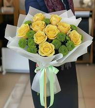 Букет цветов из:  Хризантемы и Розы в Починки