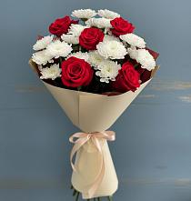 Букет цветов из:  Розы и Хризантемы в Починки